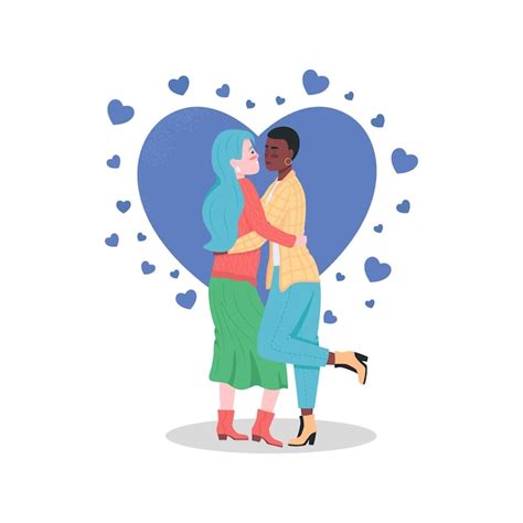 premium vector happy lesbian couple color detailed characters women hugging