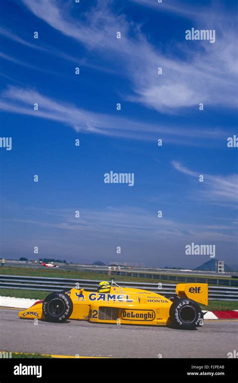 Ayrton Senna In His Lotus Stock Photo Alamy