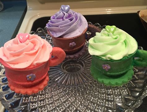 Teacup Cupcakes Made From Rainbow Ice Cream Cones Cookie Saucers And