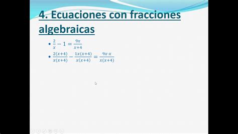 Ecuaciones Con Fracciones Algebraicas Youtube