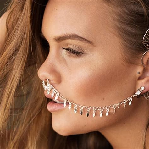 Fashion Quality Punk Sexy Women Piercing Chain Earrings Nose Etsy