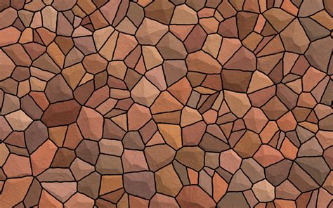 Download Wallpapers Stone Mosaic Texture Brown Stone Background