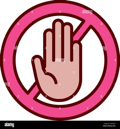 Stop Hand In Denied Symbol Flat Style Icon Vector Illustration Design