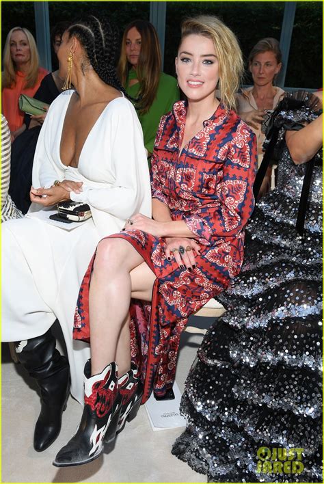 Amber Heard And Tracee Ellis Ross Sit Front Row For Valentinos Paris