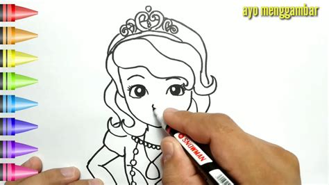 Mudahnya Ayo Belajar Cara Menggambar Princess Sofia Dan Mewarnai