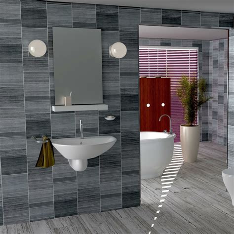 executive grey tile effect bathroom cladding panels wet wall shower pvc cladding ebay