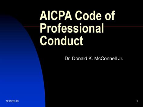 Aicpa Code Of Professional Conduct Ppt Download