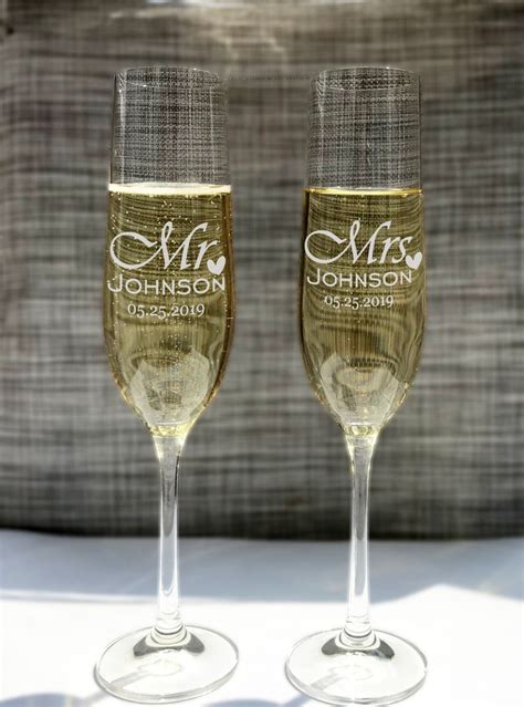 Personalized Champagne Flutes 2 Toasting Flutes Personalized Etsy