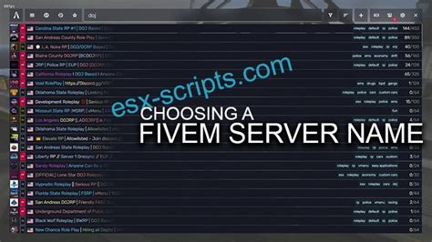 How To Choose A Fivem Server Name Esx Scripts