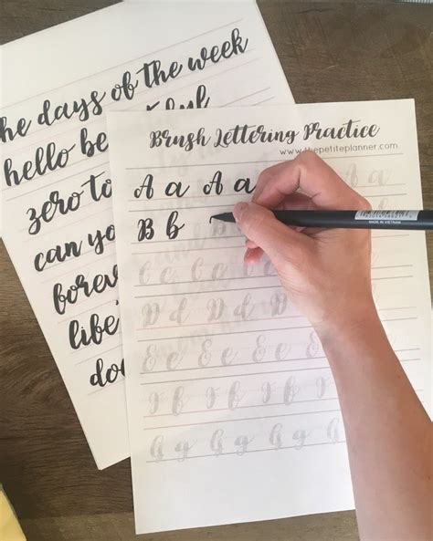 Learn Brush Lettering With These Free Practice Sheets ⋆ The Petite Planner