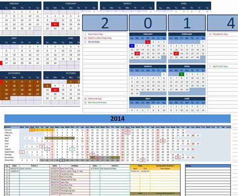 Free Custom 2014 Calendars Template