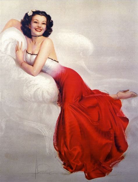 1940s Pin Up Adorable Girl In Red Picture Poster Print Art Vintage Pin