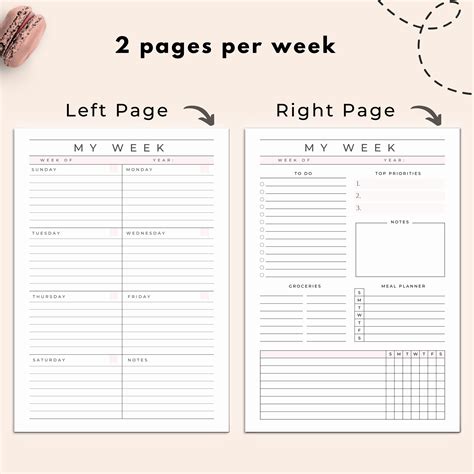 Undated Weekly Planner Printable