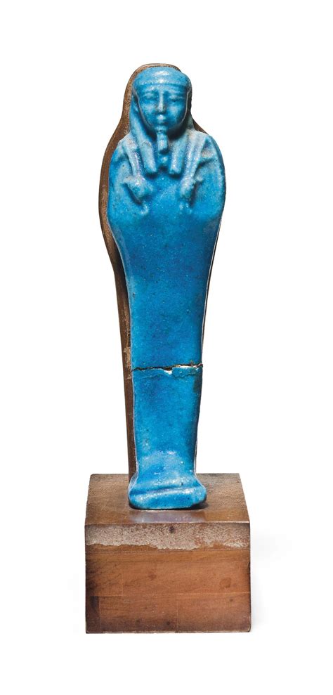 An Egyptian Blue Faience Shabti Ptolemaic Period Circa 332 30 B C Christie S