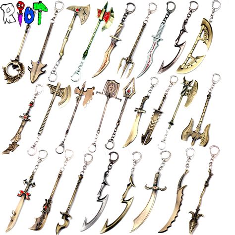 25 Types Hero Alliance Keychain League Of Legends Weapons