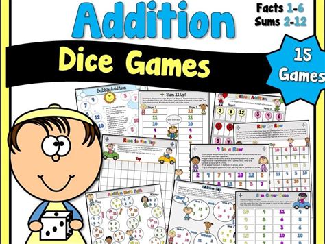 Addition Dice Games By Teacherstakeout Teaching Resources