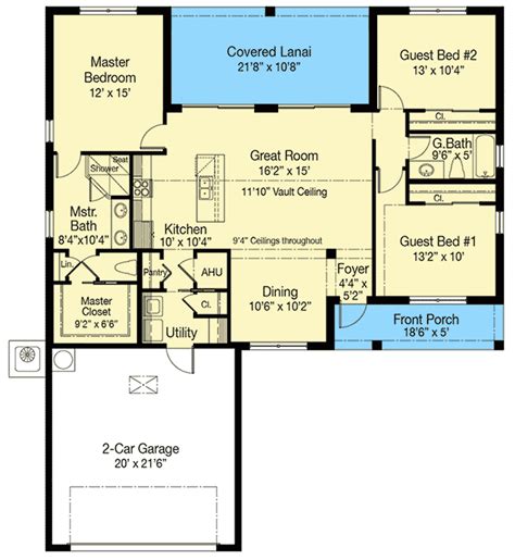 Split Bedroom One Story Energy Saving House Plan 33229zr