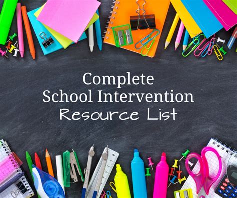 School Intervention A Complete Resource Guide Conquering Chd
