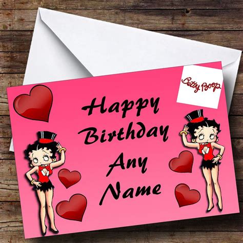 Pink Betty Boop Personalised Birthday Card The Card Zoo