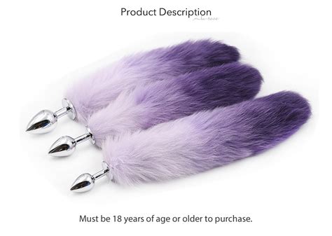 One Purple Faux Fur Fox Tail Butt Plug Metal Anal Plug Adult Sex Toys Anal Tail Toys Sex