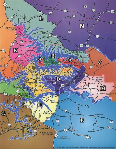 Lake Of The Ozarks Map With Cove Names Maps Location Catalog Online