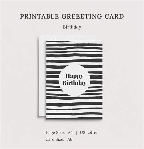 Printable Birthday Card Digital Download Happy Birthday Card
