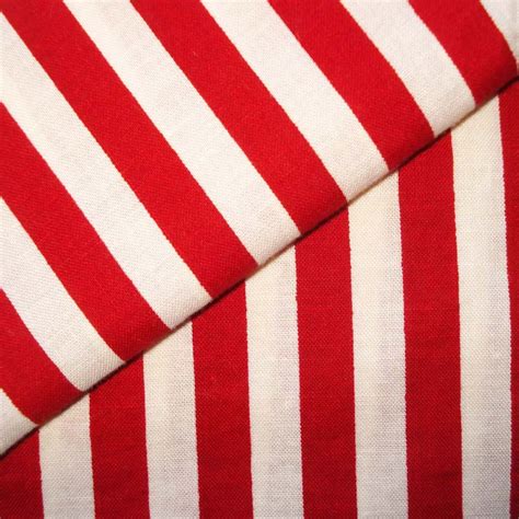 Fine Cotton Striped Fabric Red And White Big Top