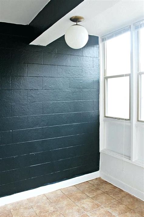 Painted Cinderblock Wall 8090s Tile Floor Cinder Block Walls