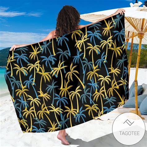 Palm Tree Pattern Sarong Womens Swimsuit Hawaiian Pareo Beach Wrap