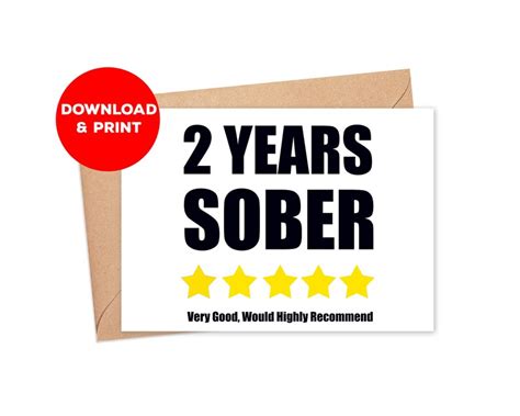 2 Years Sober Card Sobriety Cards Sober Anniversary Card Etsy