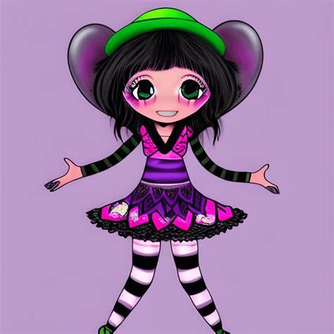 Cute Pink Purple And Black Girl Leprechaun Fairy · Creative Fabrica