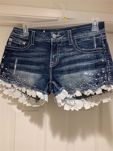 Miss Me Jean Shorts With Lace Trim Size 30 Miss Me Shorts Miss Me Jeans Jean Shorts Lace Trim