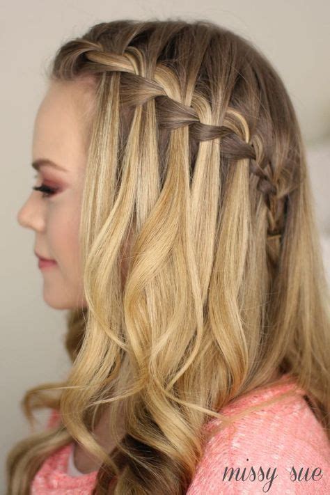 tutorial waterfall braid half updo circletrest waterfall braid hairstyle hair styles easy