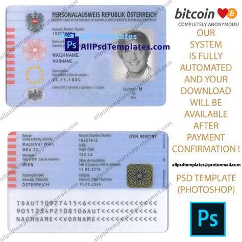 Gibt es einen personalausweis für kinder. Austria ID Card Template - ALL PSD TEMPLATES