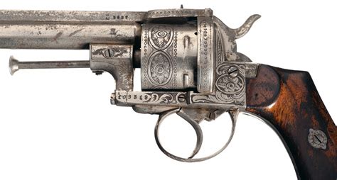 Engraved European Double Action Pinfire Revolver