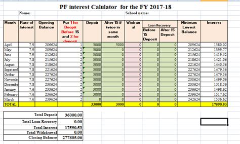 Shaftech Pf Calculation Using Mobile Friendly Excel Sheet