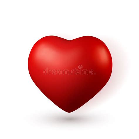 3d Red Heart Love Symbol Isolated On Red Background Stock Vector