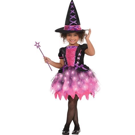 Amscan Light Up Sparkle Witch Costume For Toddlers Dress Hat And Wand