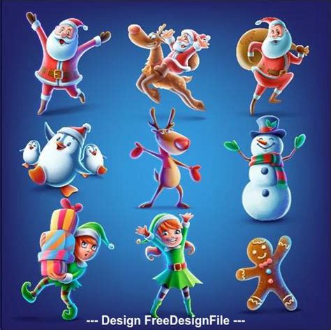 Christmas Cartoon Character Vector Free Download