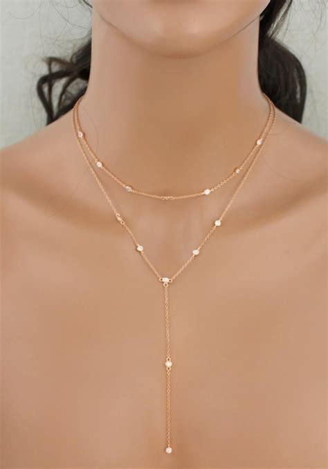 Delicate Rose Gold Layering Necklace Choker Necklace Dainty Etsy Gold Necklace Layered Gold