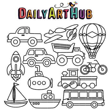 Printable Transport Colouring