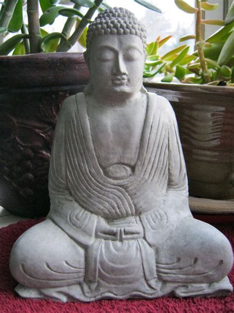 Buddha Statue Robed Buddhist Concrete Statues Meditating Etsy