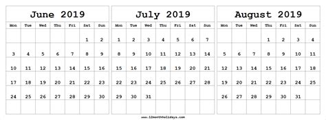 printable balnk calander for june july and august example calendar