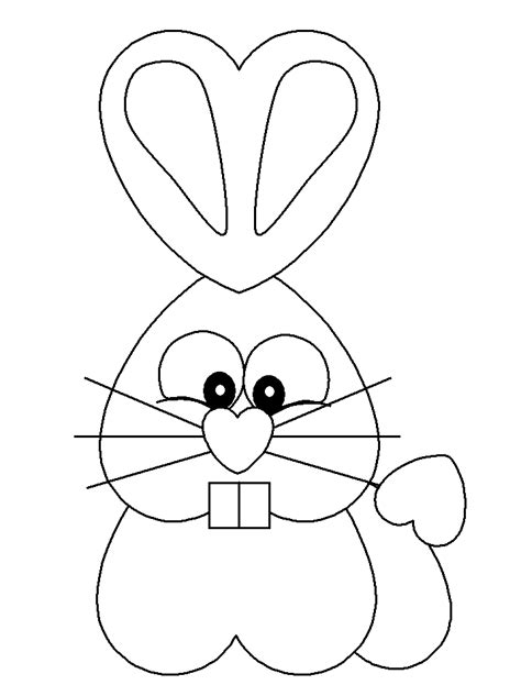 Printable Heartbunny Valentines Coloring Pages