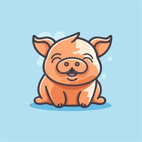 Cute Pig Cartoon Character Vector Illustration In A Flat Style Stock