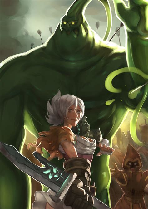 Riven And Zac League Of Legends Drawn By Vocky Danbooru