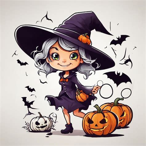 Premium Vector Cute Halloween Witch