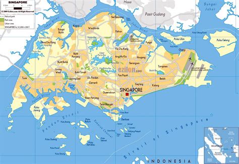 Grande Mapa Físico De Singapur Con Carreteras Y Aeropuertos Singapur