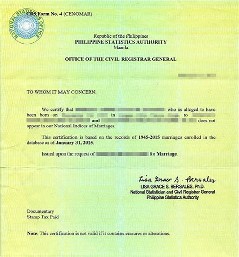 Philippine Certificate Of No Marriage Lawyers In The Philippines