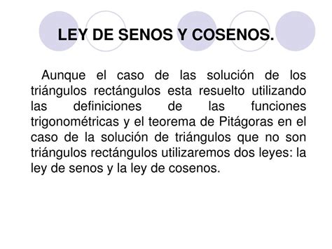 Ppt Ley De Senos Y Cosenos Powerpoint Presentation Free Download Id